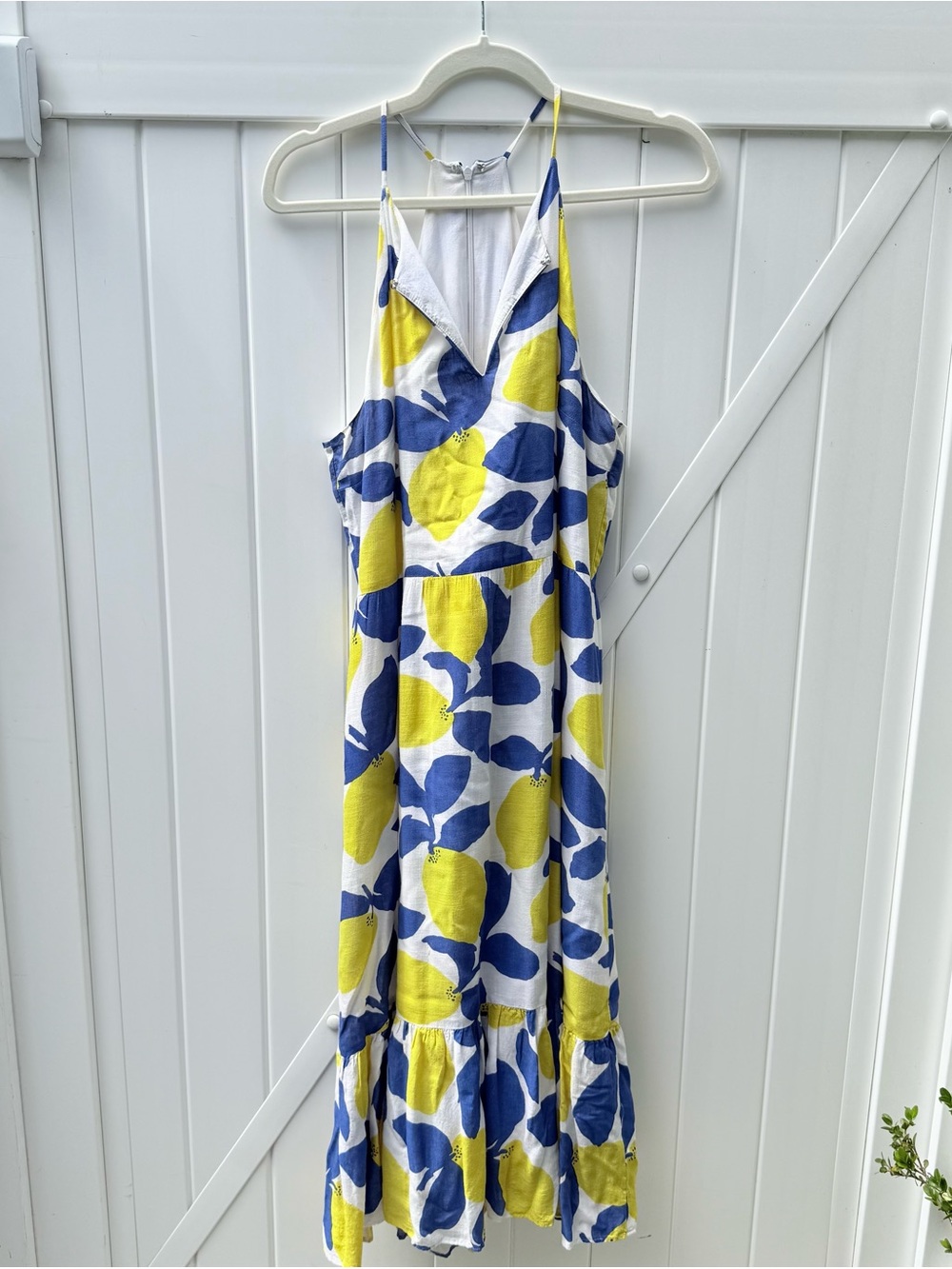 LOFT Blue and Yellow Floral Halter Maxi Dress - Picture 3 of 6